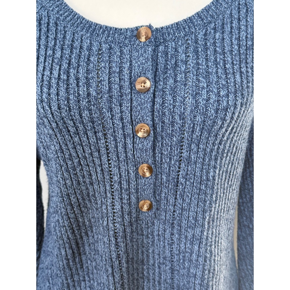 Sundance Womens Birdie Knit Blue Henly Sweater Silk Blend Size L NWT - Picture 2 of 8